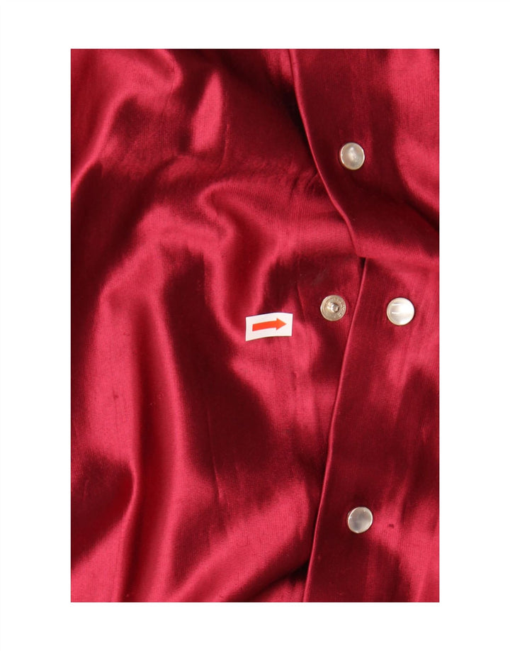 Vintage dameskjorte bluse UK 18 XL rød acetat