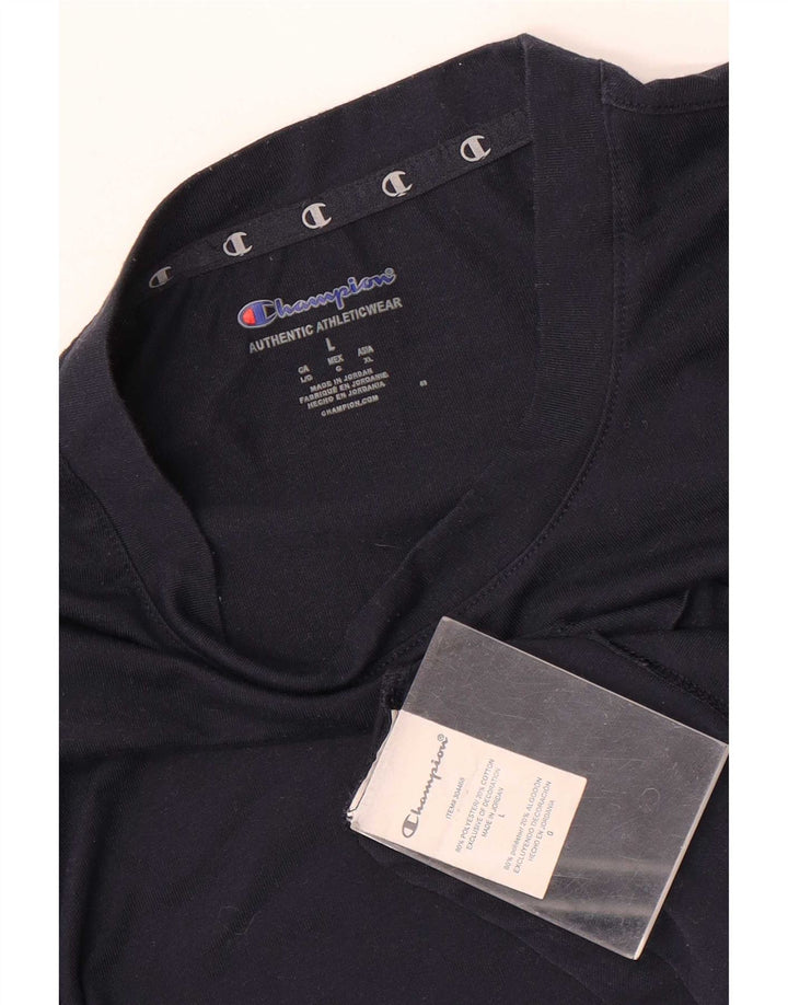 Champion Herre T-Shirt Top Stor Marineblå Polyester