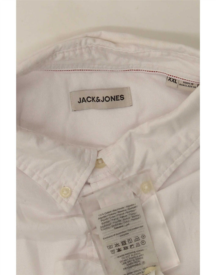 Jack & Jones Kortærmet Herreskjorte 2XL Hvid Bomuld