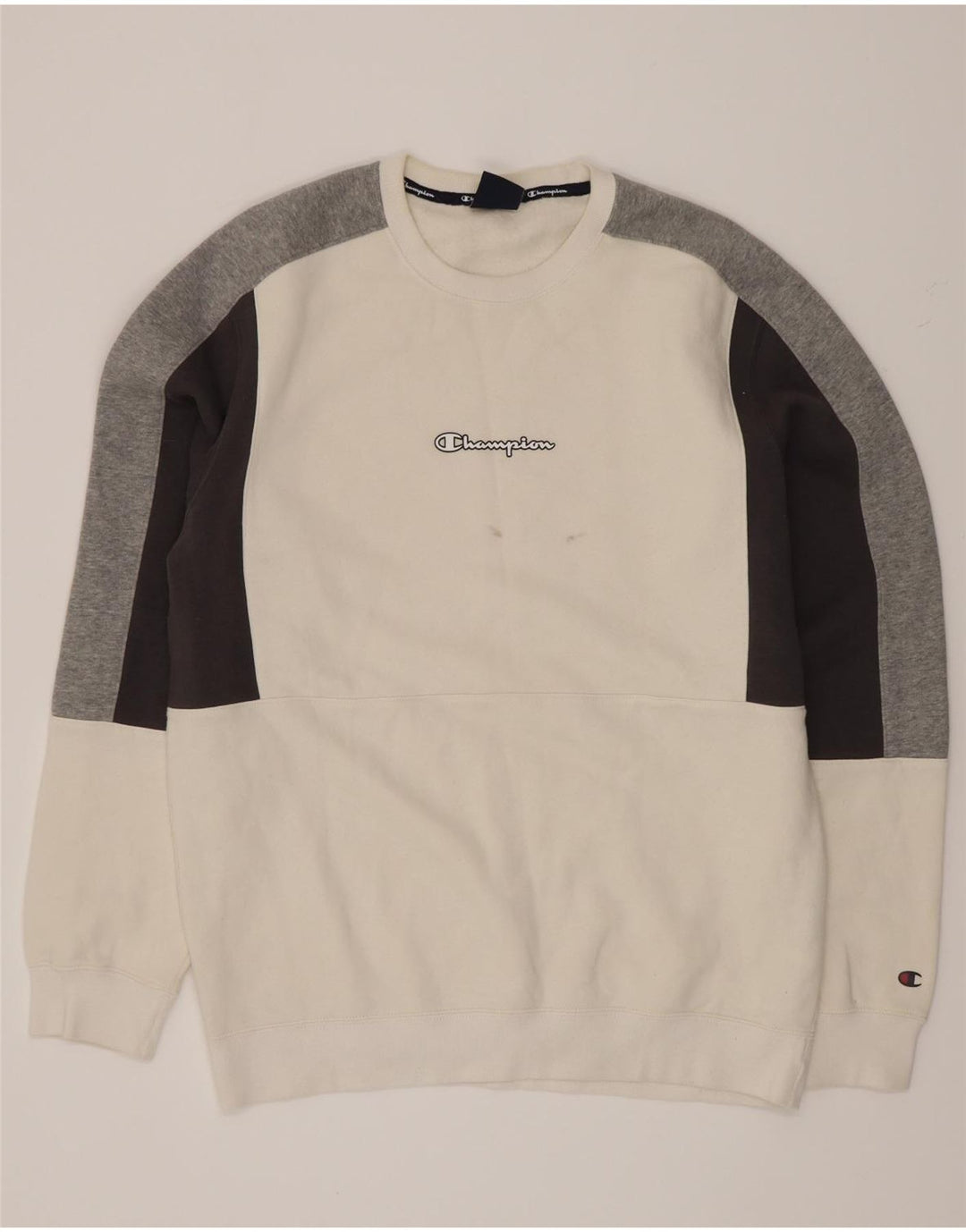 Champion Herre Sweatshirt Jumper XL Hvid Colourblock Bomuld