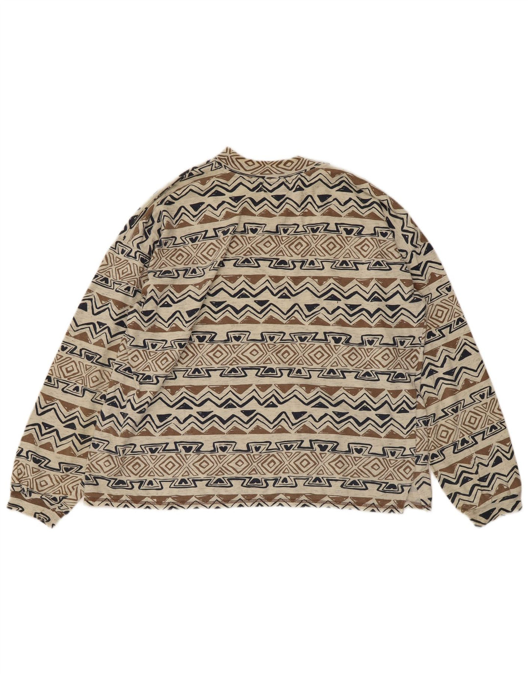 ARIZONA Womens Oversized Sweatshirt Jumper UK 16 Large Beige Geometric