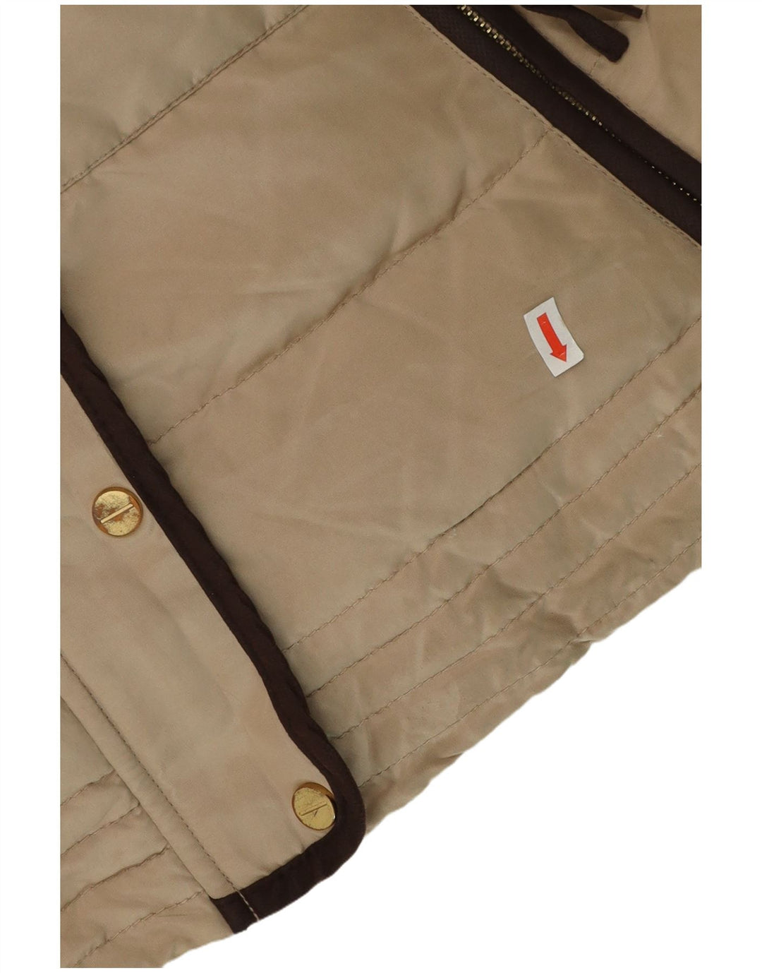 Zara Dame Polstret Jakke UK 18 XL Beige Polyester