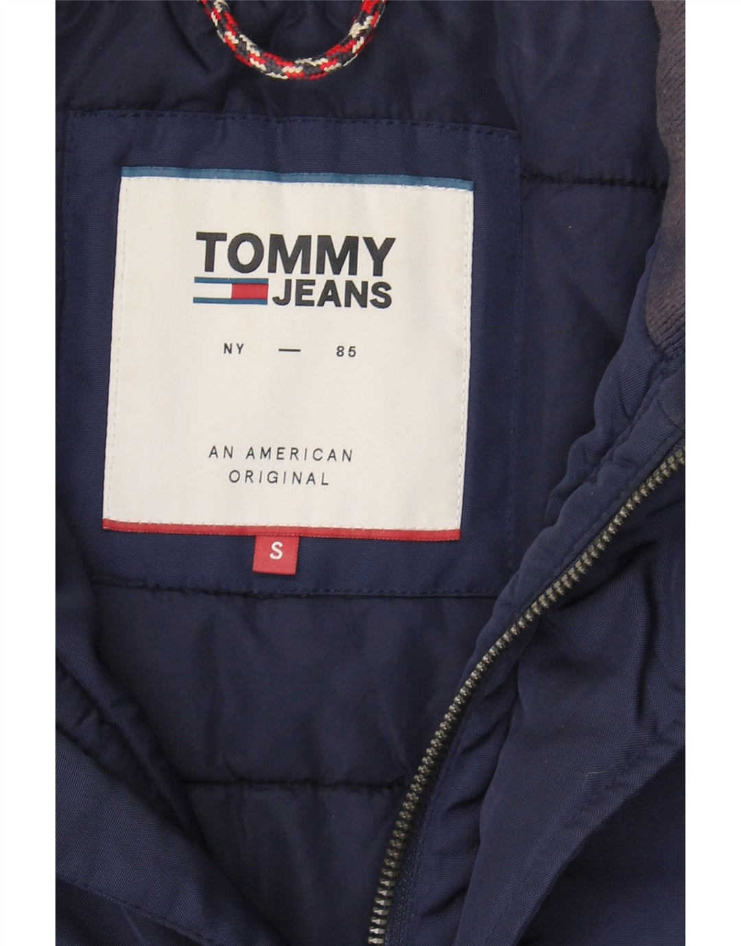 TOMMY HILFIGER Mens Bomber Jacket UK 36 Small Navy Blue Polyester Vintage Tommy Hilfiger and Second-Hand Tommy Hilfiger from Messina Hembry 