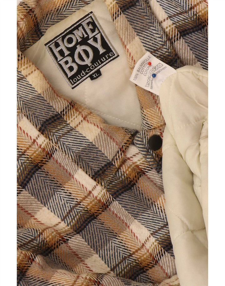 Home Boy Herre grafisk bomberjakke UK 42 XL Flerfarvet ternet bomuld