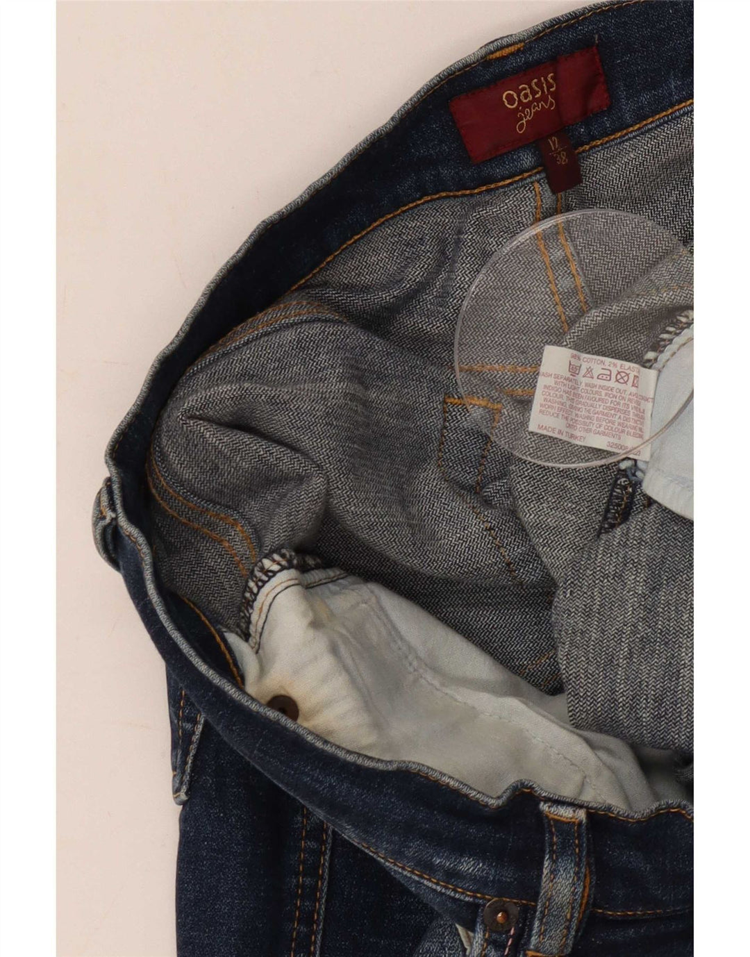 Oasis Dame Bootcut Jeans UK 12 Medium W30 L27 Blå Bomuld