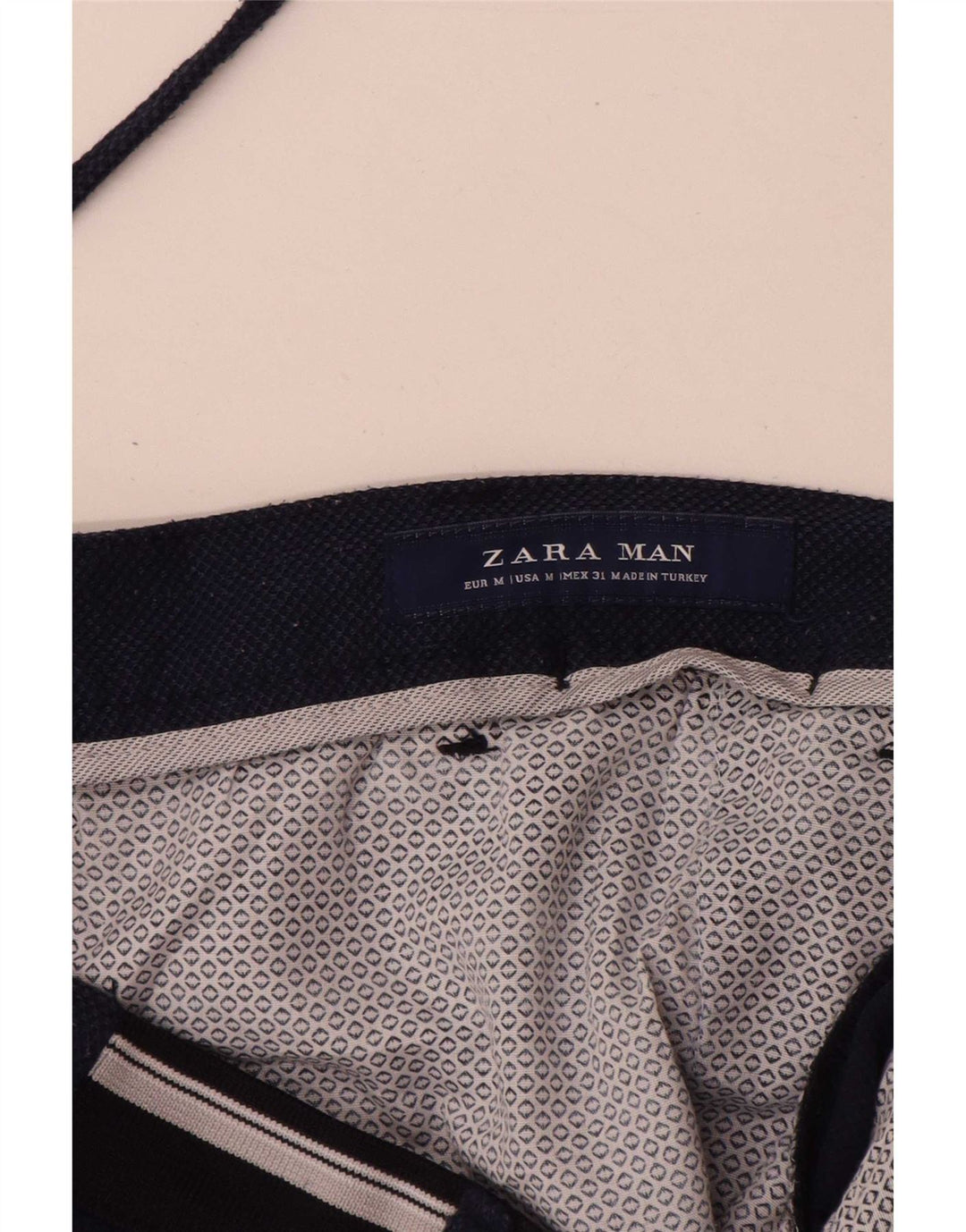 Zara Herre Chino Shorts Medium W31 Navy Blue Polyester
