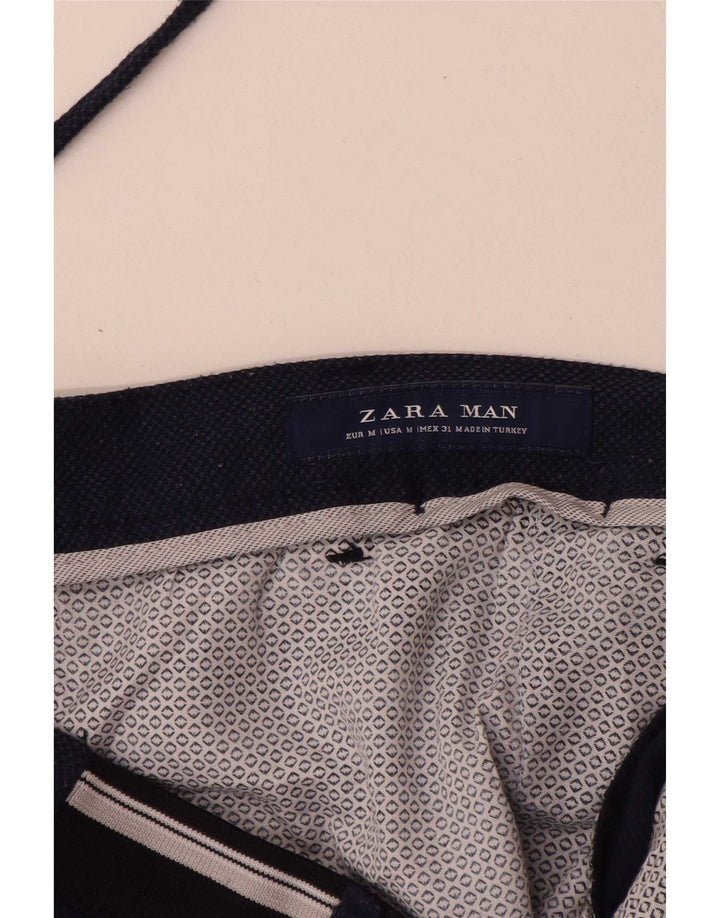 Zara Herre Chino Shorts Medium W31 Navy Blue Polyester