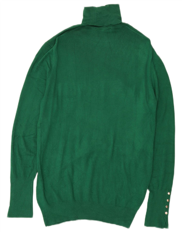 Zara Dame Rullehals Sweater UK 14 Stor grøn viskose