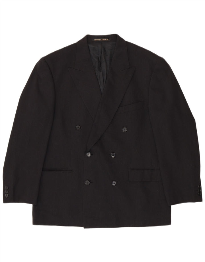 Marks & Spencer Herre Double Breasted Blazer Jacket UK 42 Large Grey