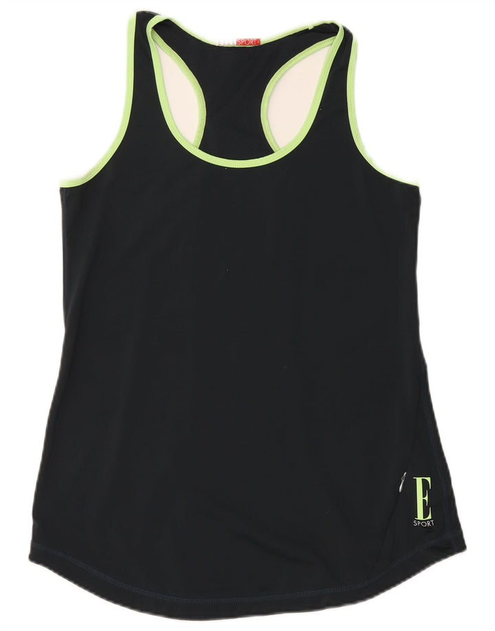Elle Sport Kvinder Grafisk Vest Top UK 12 Medium Grå Geometrisk Polyester
