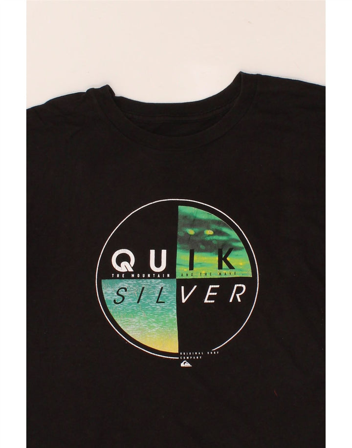 QUIKSILVER Mens Graphic T-Shirt Top Small Black Vintage Quiksilver and Second-Hand Quiksilver from Messina Hembry 