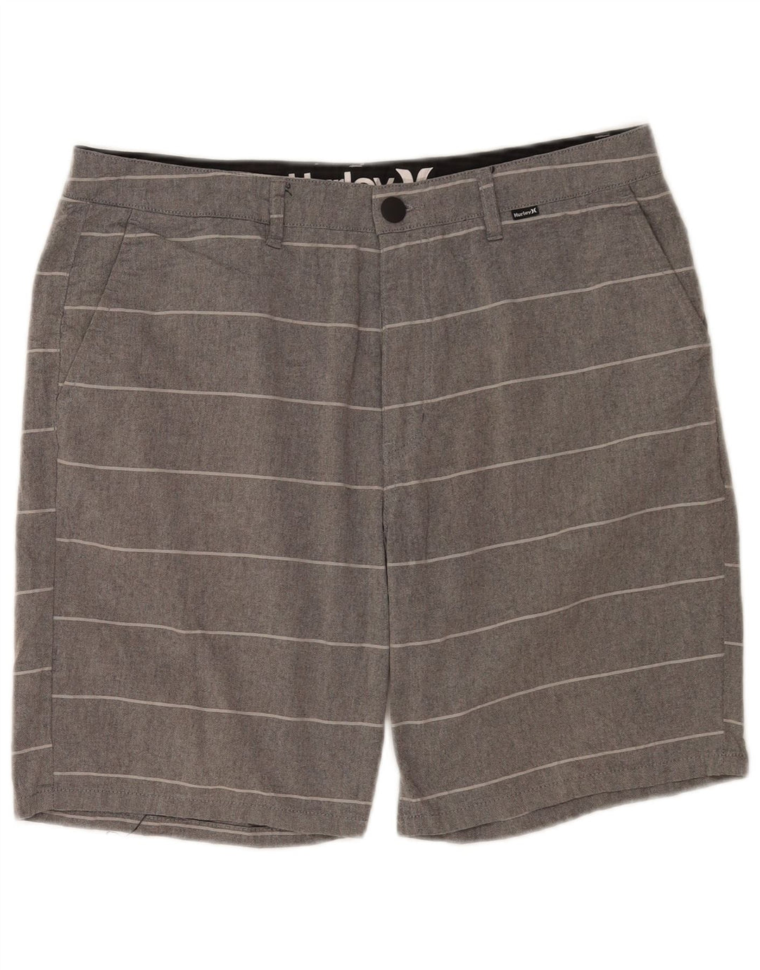 Hurley Herre Chino Shorts W32 Mellem grå stribet bomuld