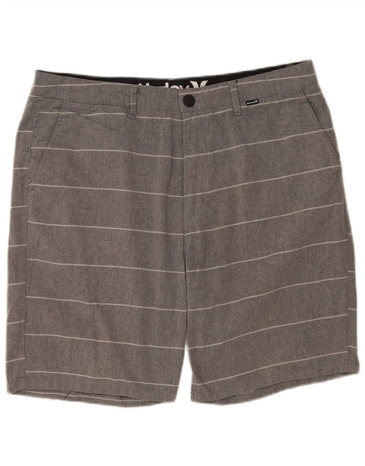 Hurley Herre Chino Shorts W32 Mellem grå stribet bomuld