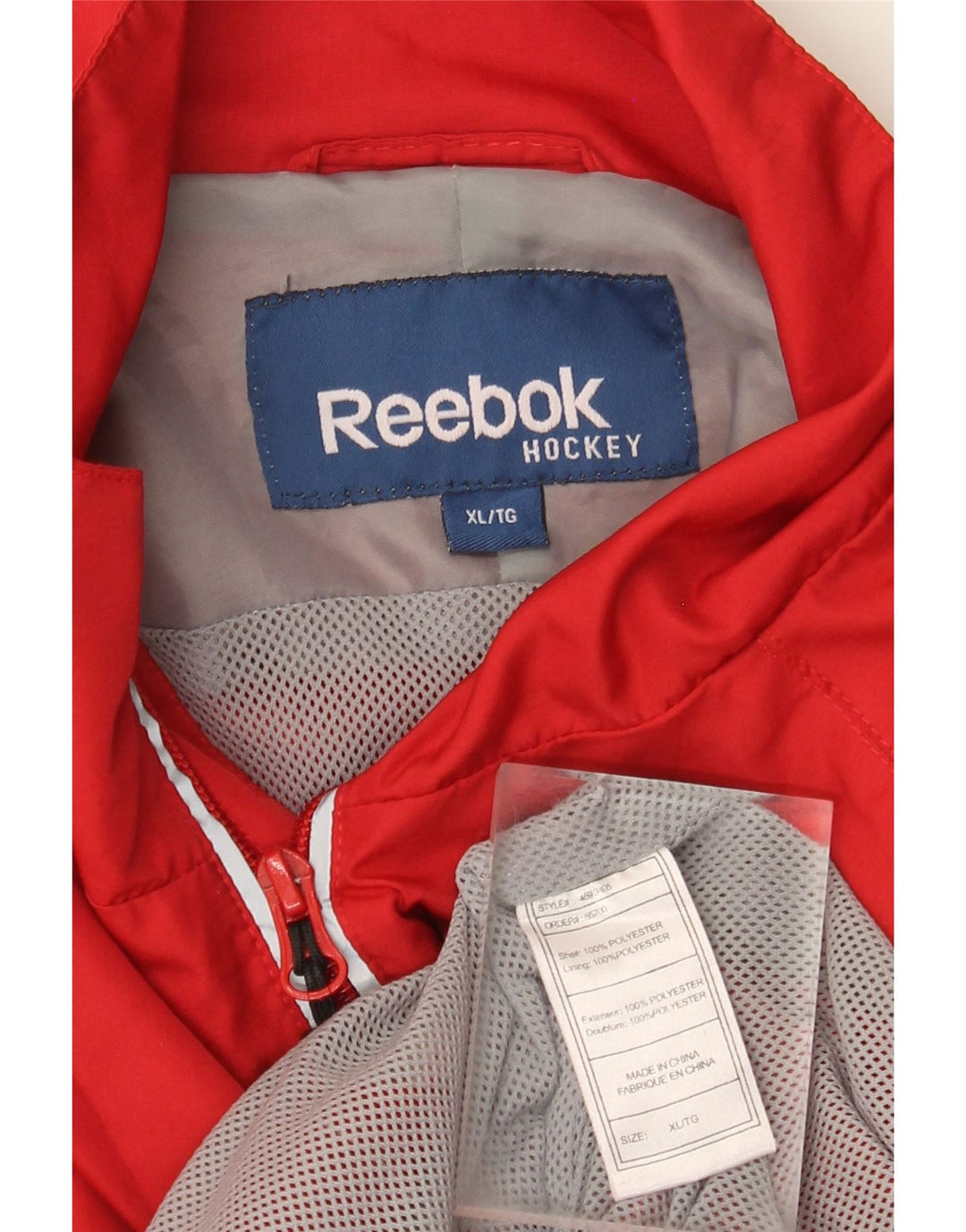 Reebok Regnjakke til mænd UK 42 XL Rød Colourblock Polyester