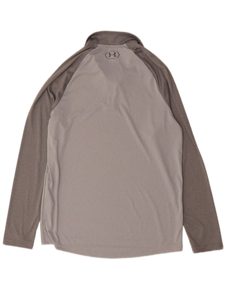 Under Armour Herre Zip Neck Top Langærmet Medium Grey Colourblock