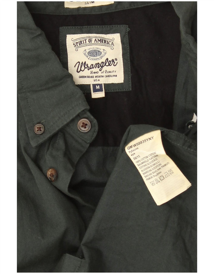 Wrangler Dame Slim Shirt UK 14 Medium Green Bomuld
