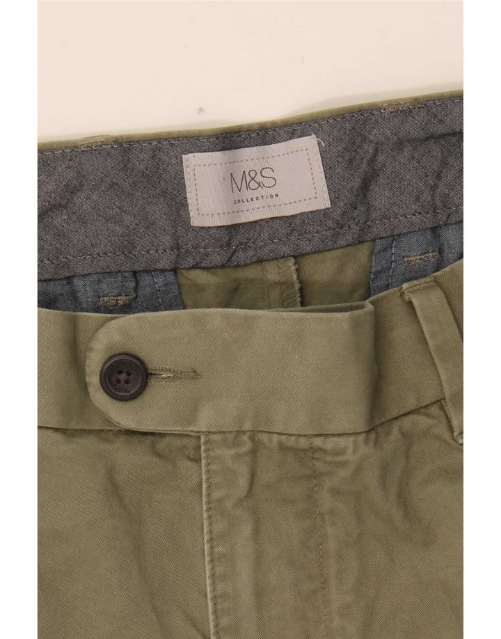 Marks & Spencer Herre Chino Shorts W38 XL Grøn Bomuld