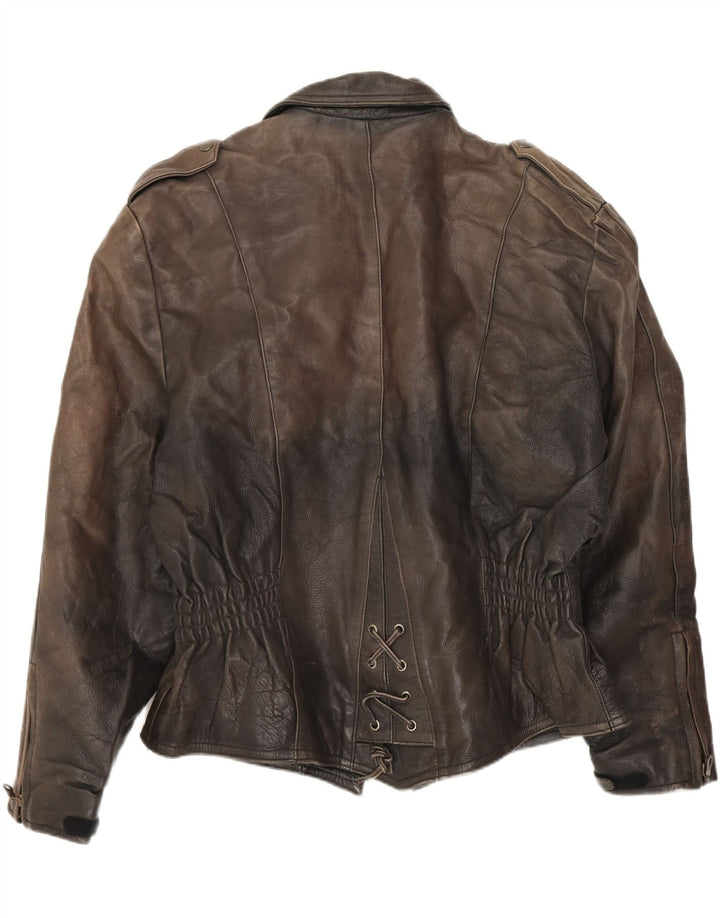 Belo Womens Oversized Læder Biker Jacket EU 40 Medium Black