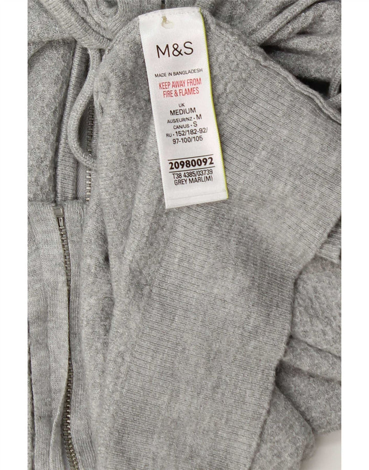 Marks & Spencer Dame Strik Hættetrøje Sweater UK 14 Medium Grå Viscose