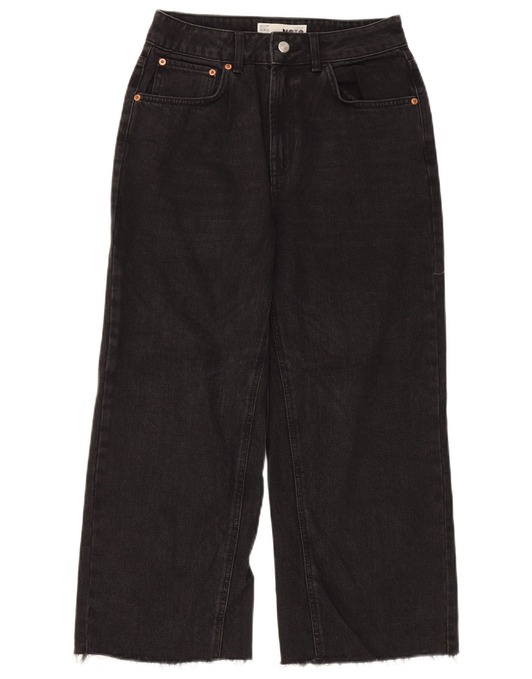 TOPSHOP Dame jeans med brede ben W28 L23 Sort polyester