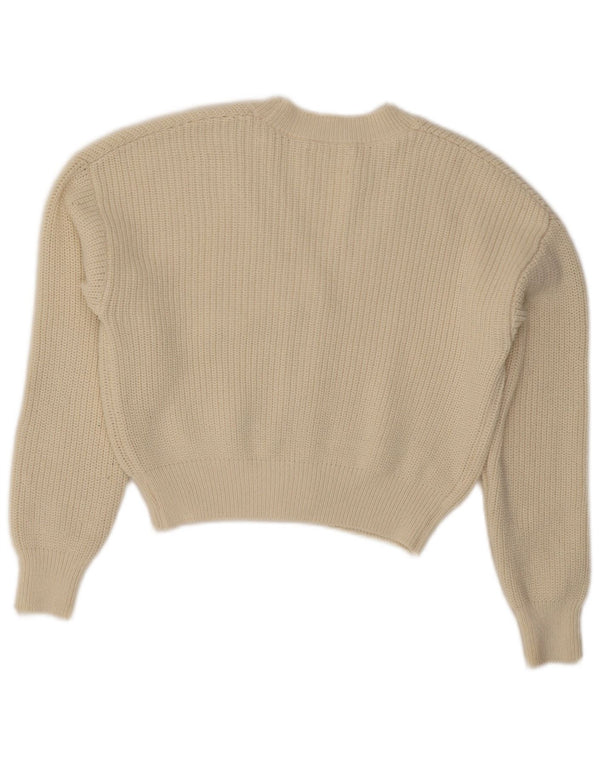Zara Girls Crop Cardigan Sweater 13-14 År Hvid