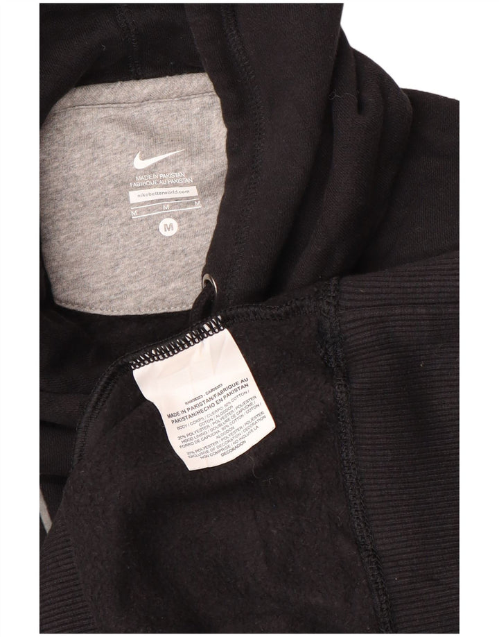 NIKE Grafisk hættetrøje til kvinder UK 14 Medium Sort Bomuld