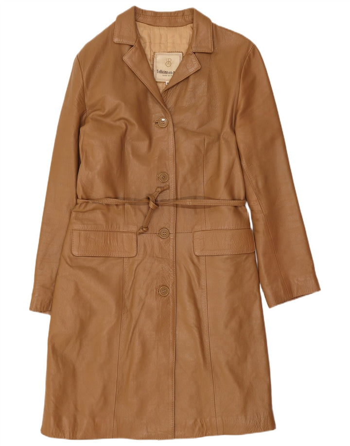 Vintage dame læderfrakke UK 12 Medium Brown Classic