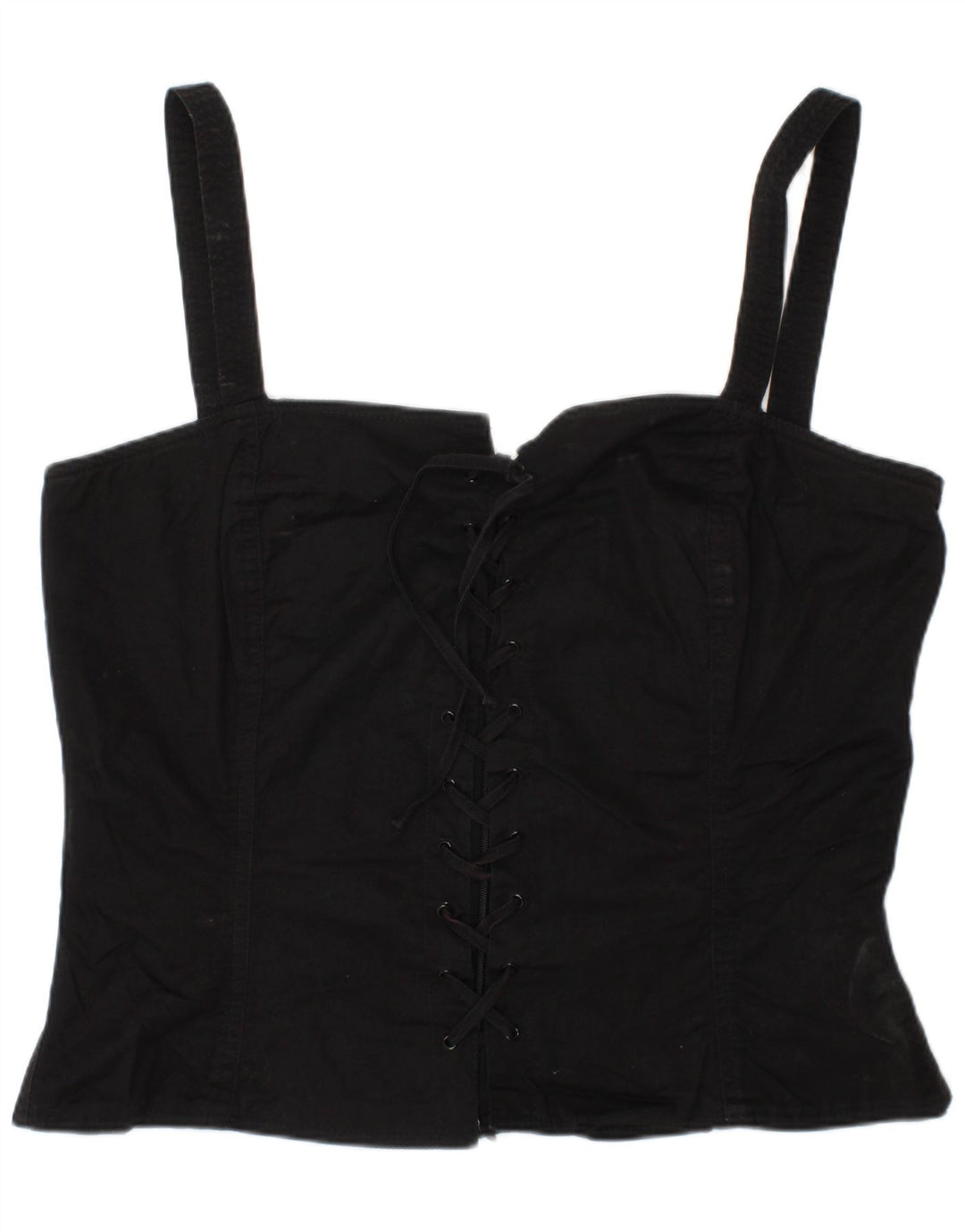 LUISA SPAGNOLI Dame Corset Top IT 46 Stor Sort Bomuld
