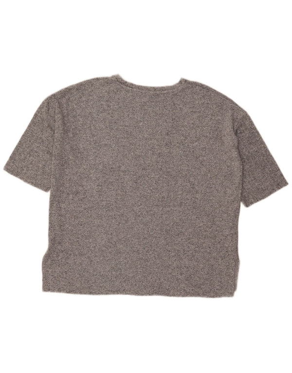 Zara Oversized T-Shirt Top UK 10 Small Grå Flecked Viscose
