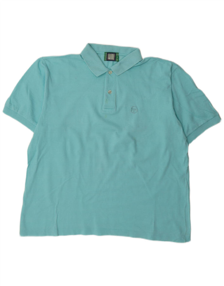 Sergio Tacchini herre poloshirt XL turkis bomuld