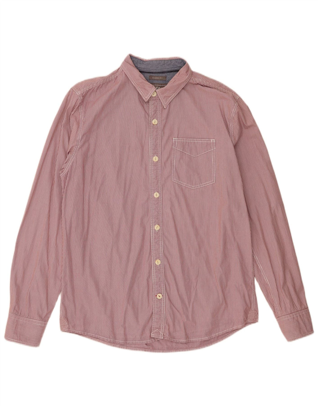 Fat Face Herre Classic Fit skjorte Medium Red Pinstripe Bomuld