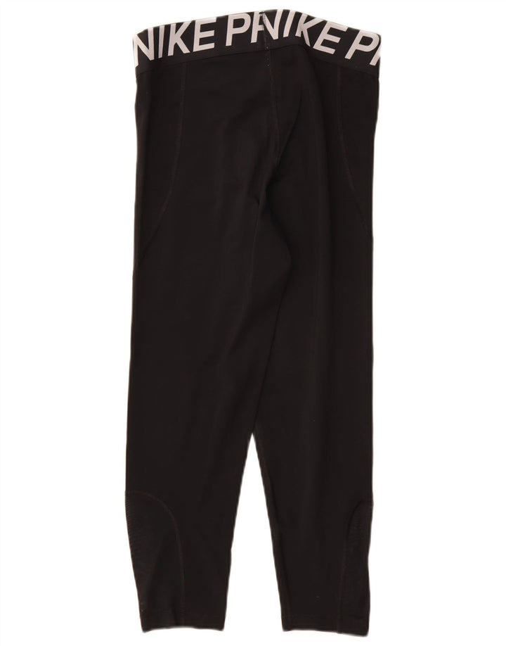 Nike Dame Grafiske Capri Leggings UK 12 Medium Sort Polyester