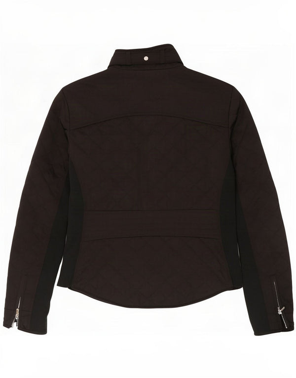 Zara Quiltet jakke til kvinder UK 12 Medium Sort Polyester