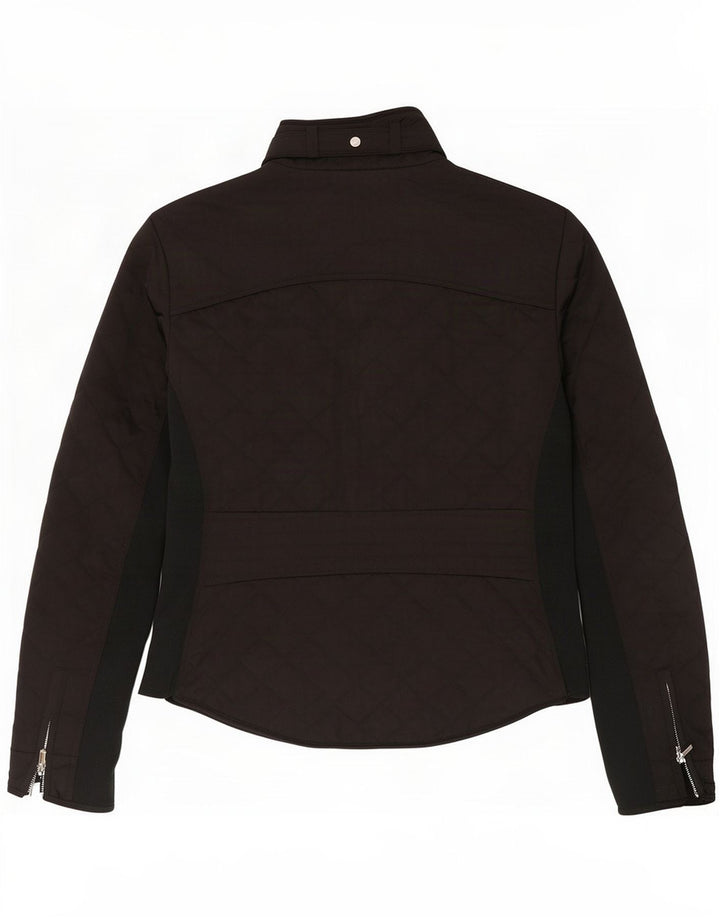 Zara Quiltet jakke til kvinder UK 12 Medium Sort Polyester