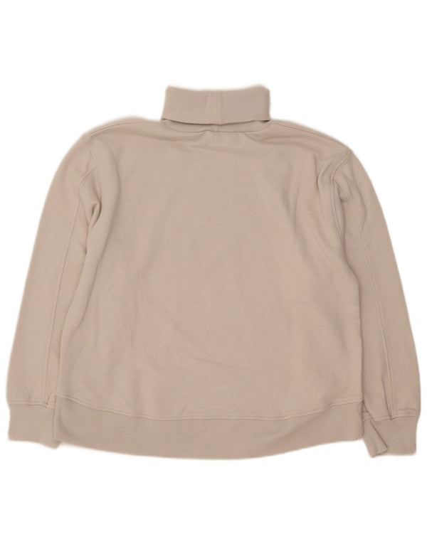 Zara Dame Rullehals Sweatshirt Jumper UK 14 Medium Beige Bomuld
