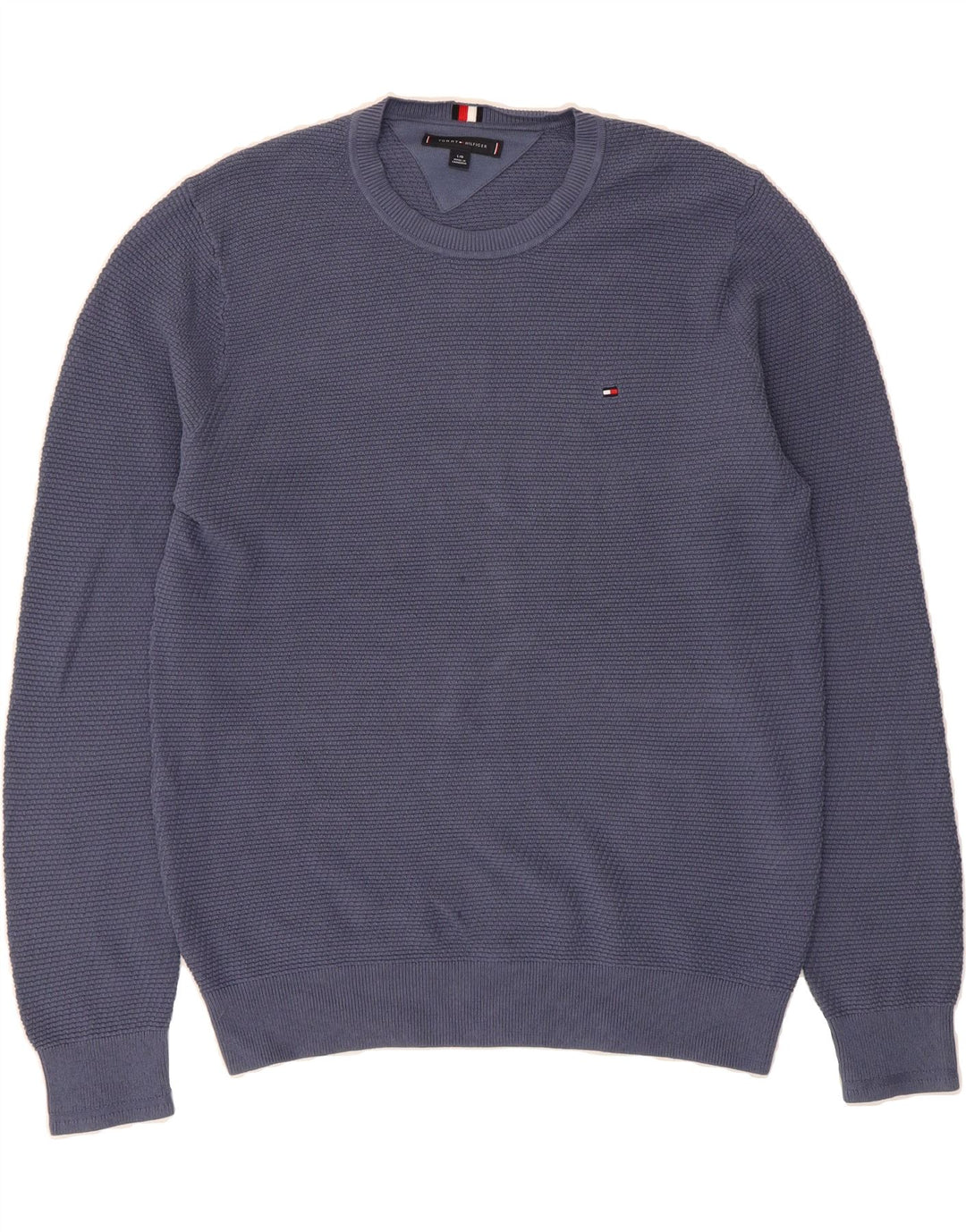TOMMY HILFIGER Mens Crew Neck Jumper Sweater Large Blue Vintage Tommy Hilfiger and Second-Hand Tommy Hilfiger from Messina Hembry 
