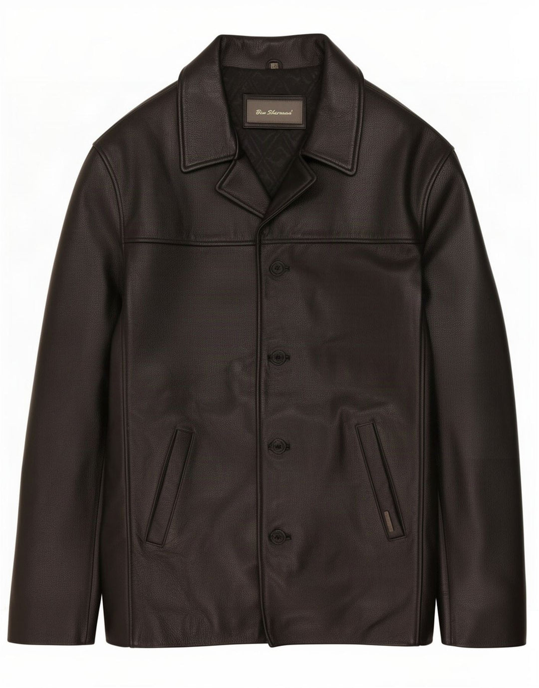 Ben Sherman Herre Læderjakke UK 40 Large Sort