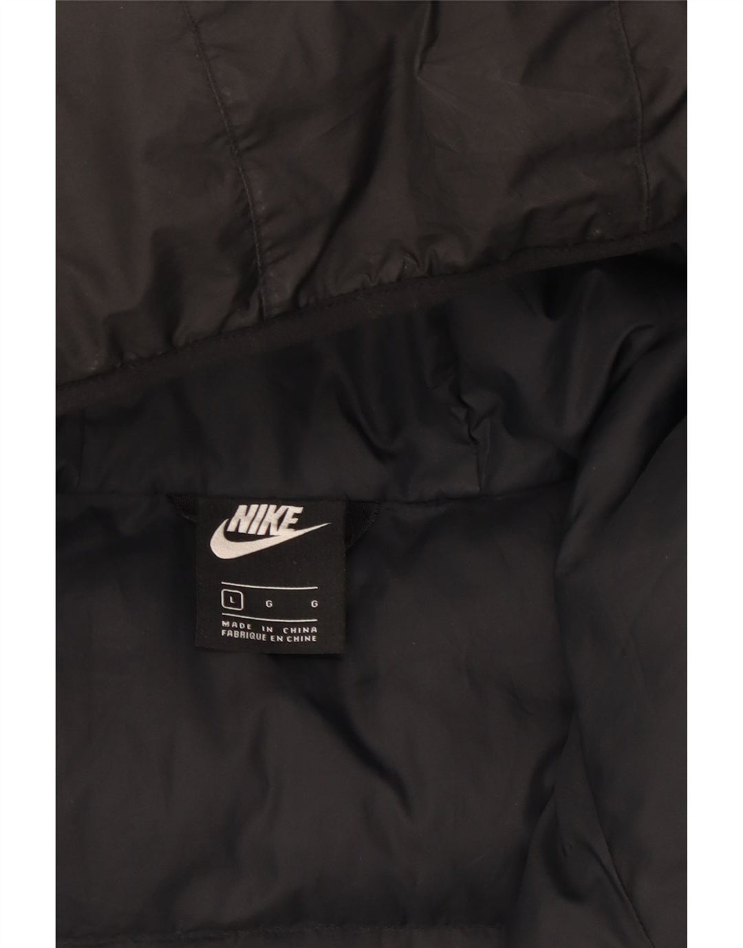 Nike Polstret hættejakke til mænd UK 40 Stor sort polyester