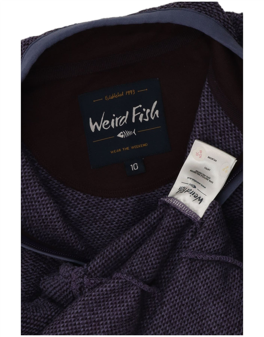 WEIRD FISH Womens Oversized træningsdragt Topjakke UK 10 Lille Lilla