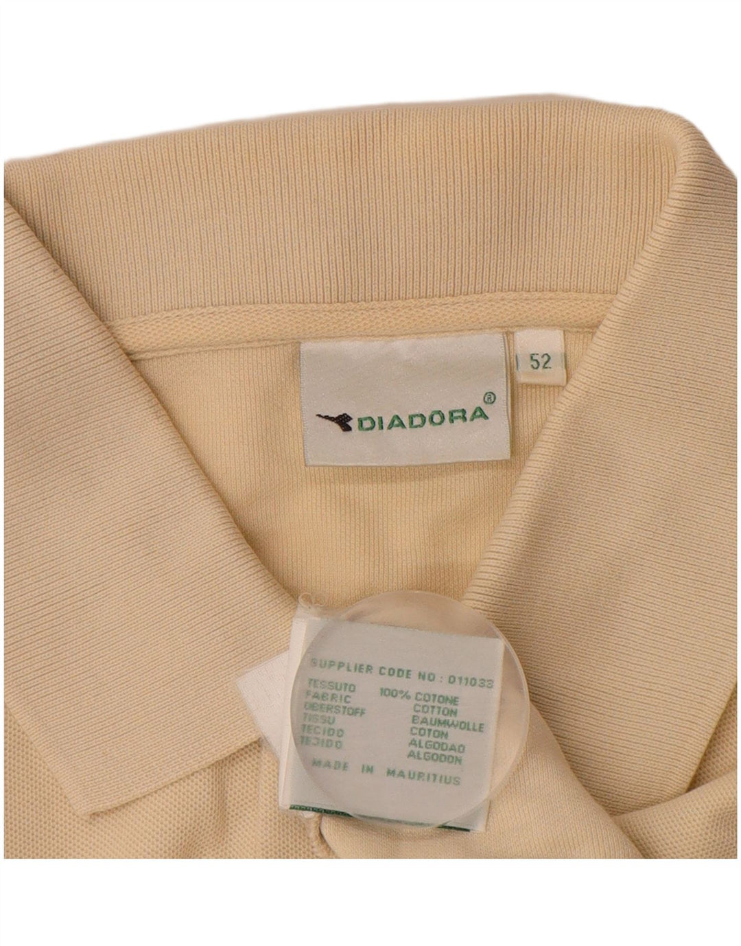 DIADORA Poloskjorte til mænd IT 52 Stor Beige Bomuld