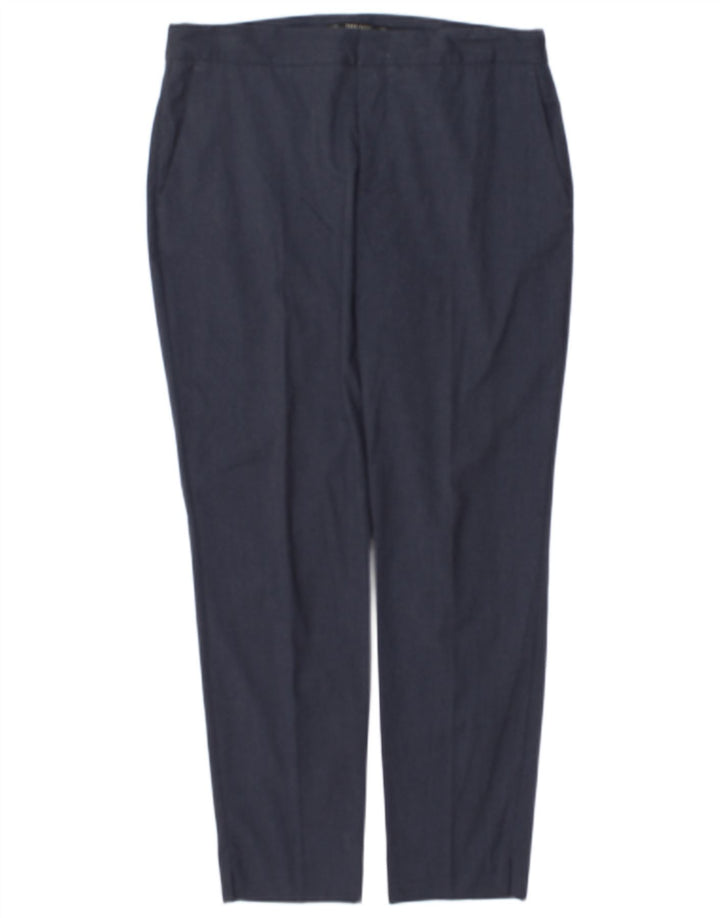Zara Dame Slim Suit Bukser EU 38 Small W28 L28 Navy Blue Polyester