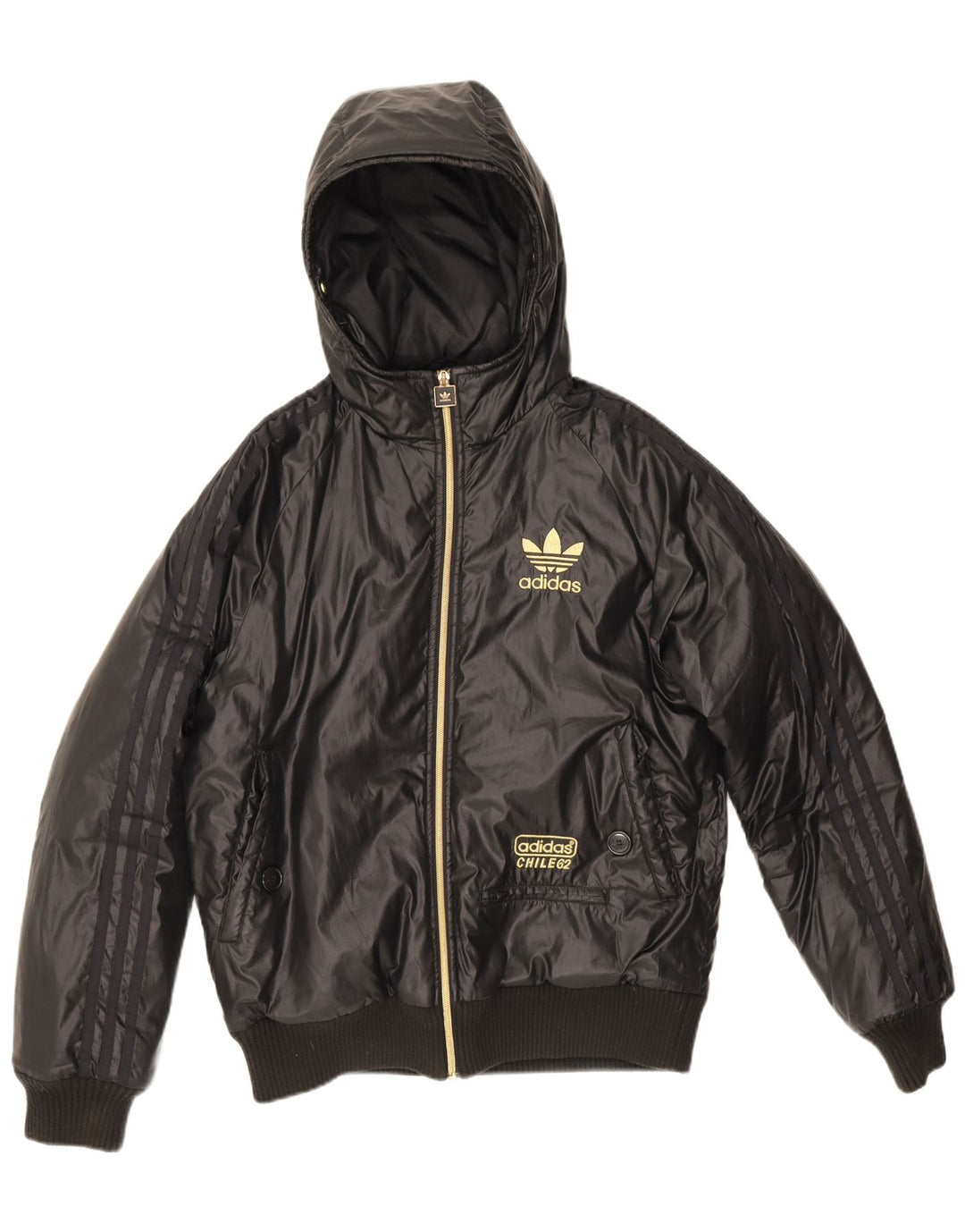 Adidas Herre hættepolstret jakke UK 36 Lille sort polyester