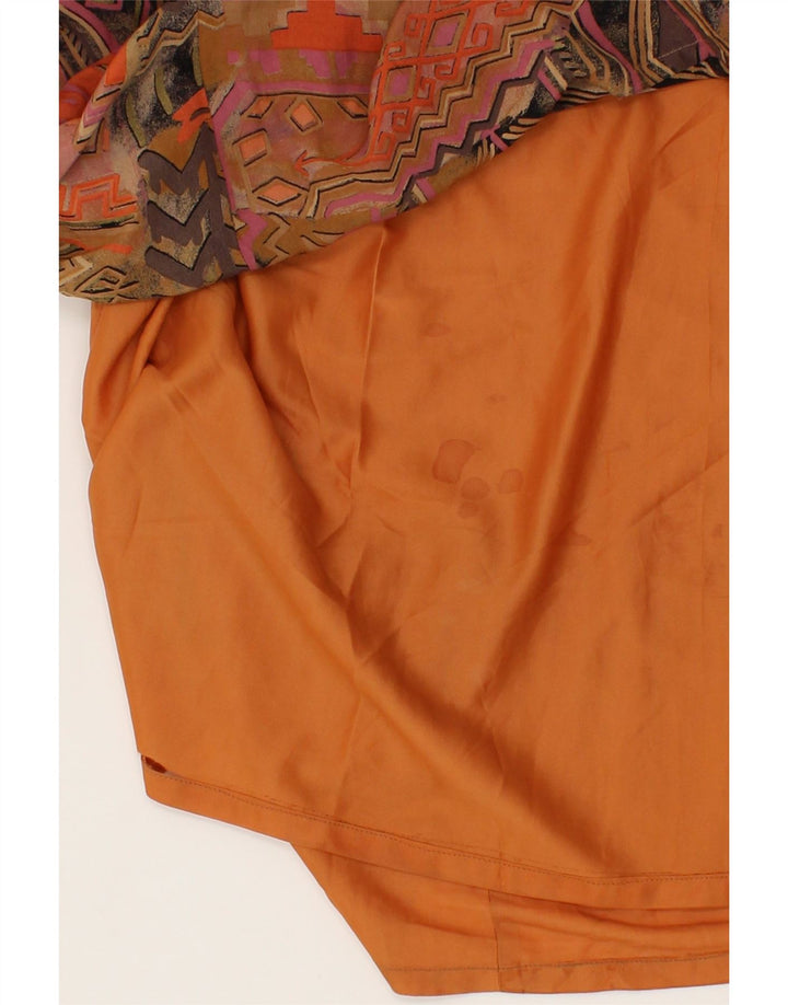 GAZELLE Womens Abstract Pattern A-Line Skirt IT 42 Medium W32 Brown Vintage Gazelle and Second-Hand Gazelle from Messina Hembry 
