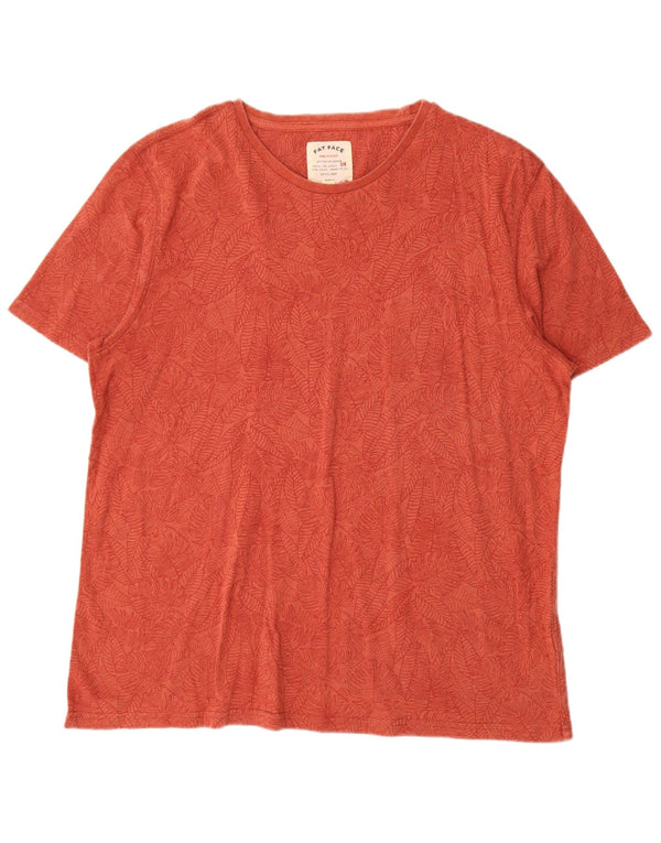 Fat Face Herre T-Shirt Top XL Rød Blomster Bomuld