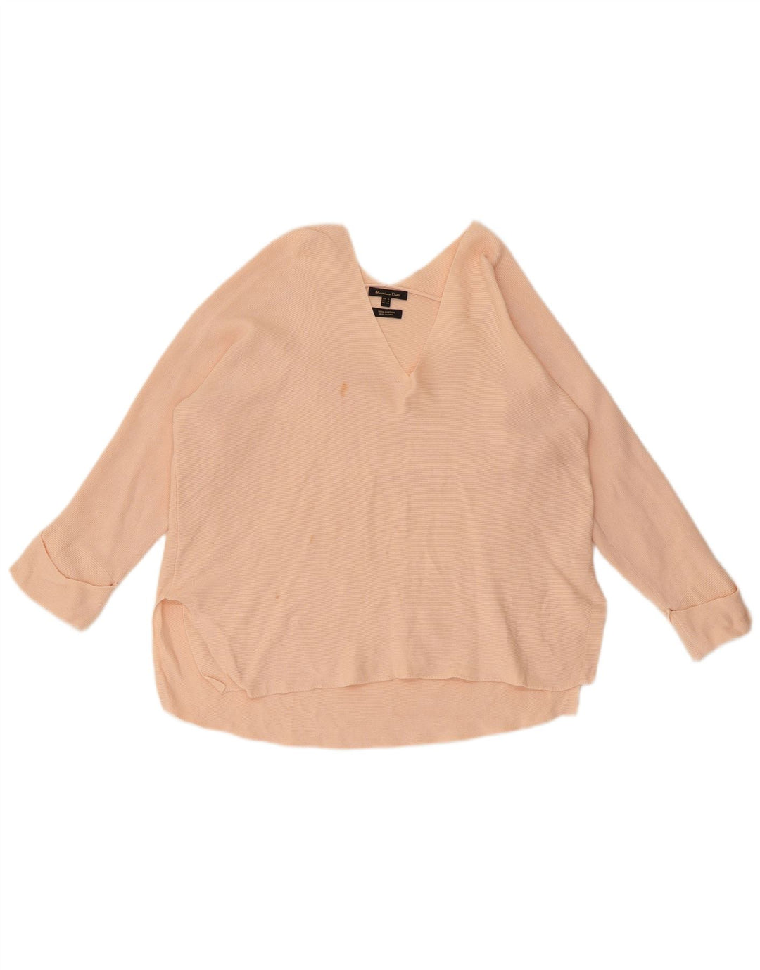 MASSIMO DUTTI Dame Oversized 3/4 ærmet bluse Top UK 10 Small Pink