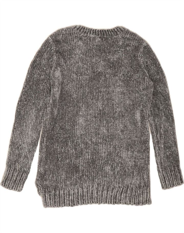 ORVIS Womens Velour Oversized V-Neck Jumper Sweater UK 10 Small Grey Vintage Orvis and Second-Hand Orvis from Messina Hembry 
