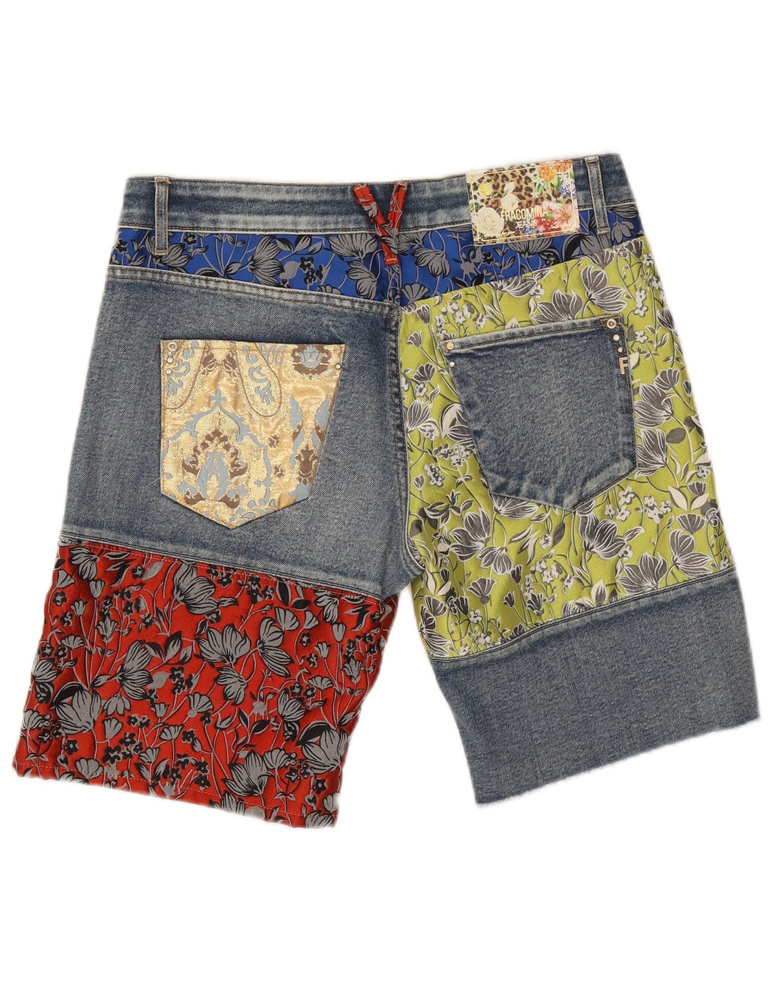 Fracomina denimshorts til kvinder W27 Små blå patchwork