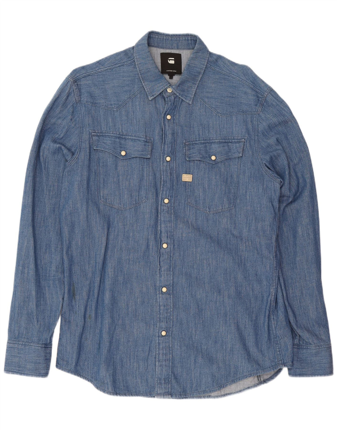 G-Star Herre Denim Skjorte Stor Blå Bomuld