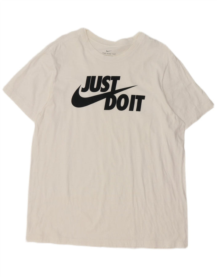 Nike grafisk T-shirt top til mænd, stor hvid bomuld