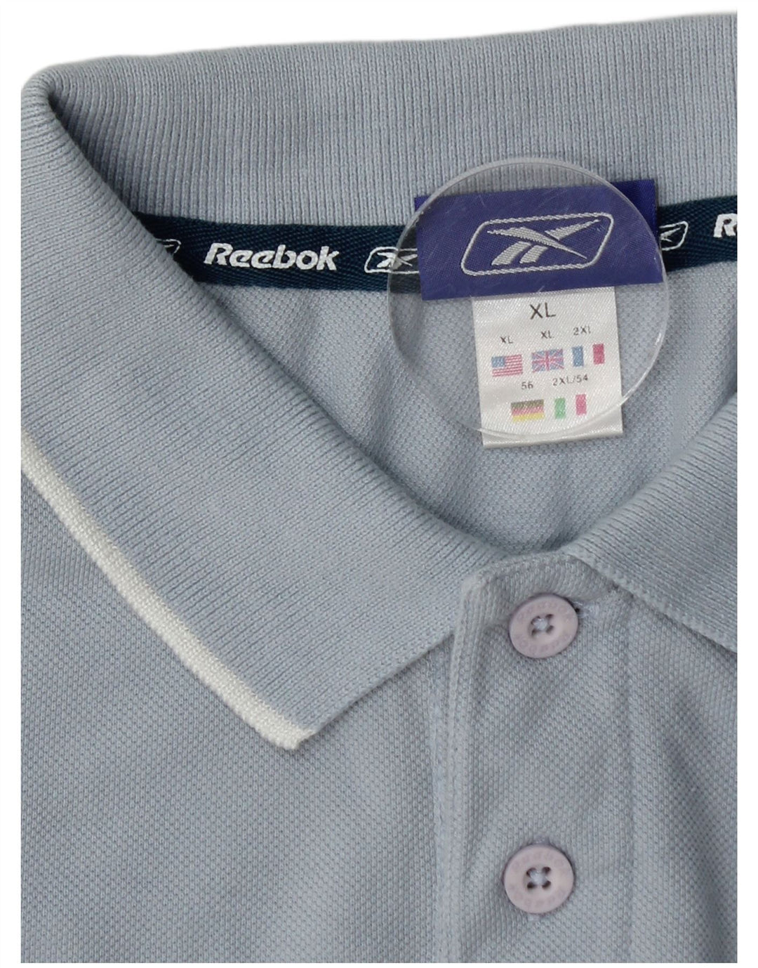 REEBOK Polo Shirt til mænd XL Blå Bomuld